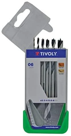 Grąžtas Tivoly Medžio grąžtų rinkinys (minkštai medienai ir kietmedžiui) Clipster PRO 6vnt Ø2-8mm