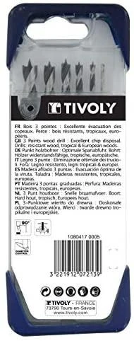 Grąžtas Tivoly Medžio grąžtų rinkinys (minkštai medienai ir kietmedžiui) Clipster PRO 6vnt Ø2-8mm
