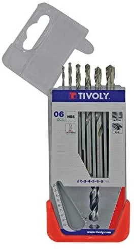 Grąžtas Metalo grąžtų rinkinys HSS pilnai šlifuoti Tivoly Clipster PRO 6vnt Ø2-8mm