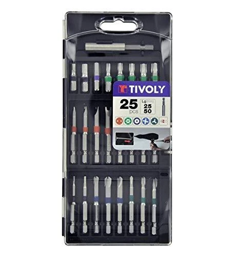 Tivoly Antgalių rinkinys su spalvų kodais, 25 mm ir 50 mm antgaliai + magnetinis antgalių laikiklis. 25 vnt