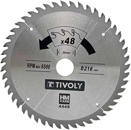 Tivoly Diskinis pjūklas medžiui 216x30x2.55/1.7mm, z48, 15°, (20mm adapteris)