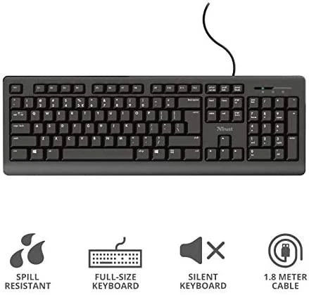 Trust TK-150 klaviatūra Universal USB QWERTY Juodas