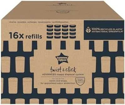 TOMMEE TIPPEE SANGENIC TWIST AND CLICK ADVANCED KASETĖS, 16 VNT. RINKINYS
