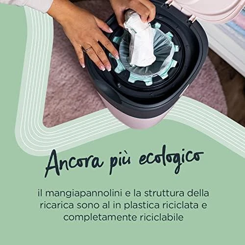 TOMMEE TIPPEE SANGENIC TWIST AND CLICK ADVANCED SAUSKELNIŲ KONTEINERIO IR 6 VNT. KASEČIŲ RINKINYS, Baltas