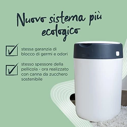 TOMMEE TIPPEE SANGENIC TWIST AND CLICK ADVANCED SAUSKELNIŲ KONTEINERIO IR 6 VNT. KASEČIŲ RINKINYS, Baltas