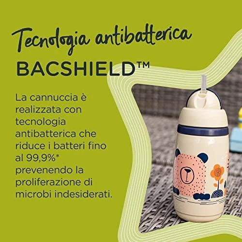 TOMMEE TIPPEE TTP447825 Vandens butelis su šiaudeliu Superstar 266ml rožinis