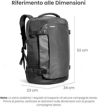 Travel Nešiojamas kompiuteris Backpack Tomtoc Navigator-T66 17"/40L (juodas)