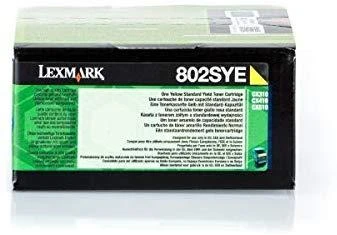 Lexmark 80C2SY0 | 802SYE Geltona standartinė našumo korporacinė kasetė (2k) | Kasetė | Geltona