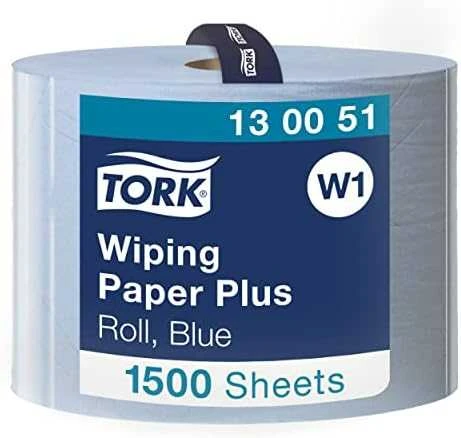 Tork Tork - Servetėlės dideliame rulone, skirtos vidutinio purvo valymui, mėlynos spalvos - 510 m
