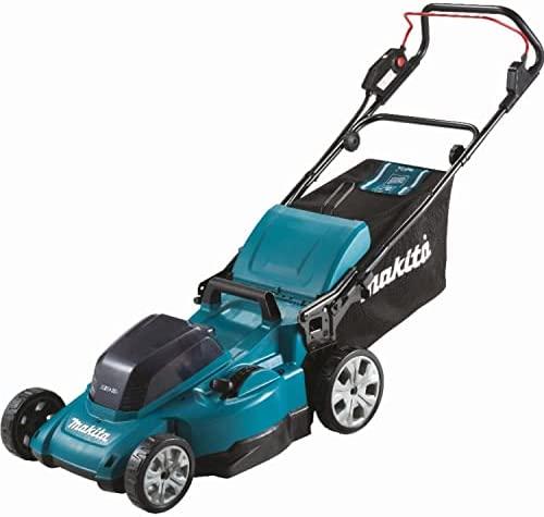 Akumuliatorinė vejapjovė Makita DLM480CT2 2x 18 V, 48 cm, DC18SH įkroviklis 2x 5,0 Ah Li-ion akumuliatioriams, 4/1 (Pjovimas/Surinkimas/Mulčiavimas/Galinis išmetimas), Plastikinis korpusas