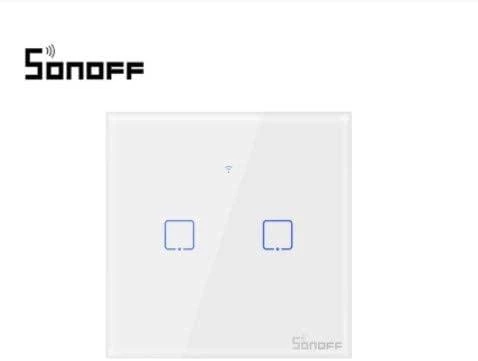 Sonoff T0EU2C-TX 2 kanalų sieninis jungiklis 230VAC 600W
