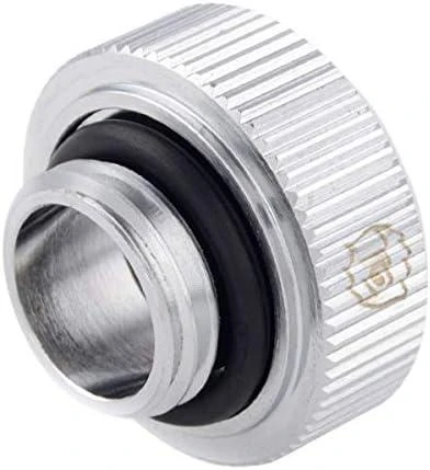 „Bitspower Touchaqua“ adapteris, jungiantis G1/4 colio AG į 16 mm išorinį kietąjį vamzdį – 2 vnt. pakuotėje, sidabrinis