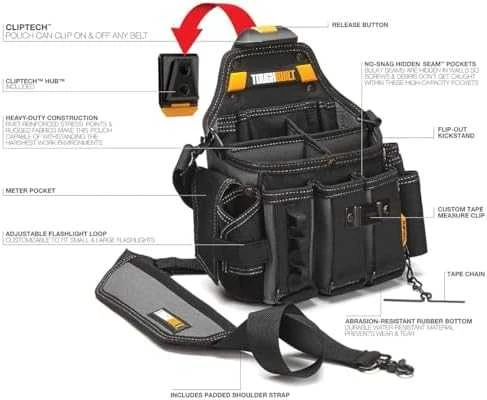 Elektriko krepšys su diržu per petį ToughBuilt TB-CT-104
