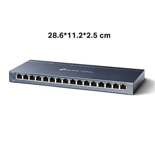 Šakotuvas TP-LINK 16 prievadų Gigabit stalinio kompiuterio jungiklis RJ45 prievadų darbalaukio plieno dėklas
