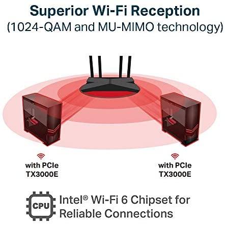 TP-LINK Archer TX3000E WLAN / Bluetooth 2402 Mbit/ai Vidinis