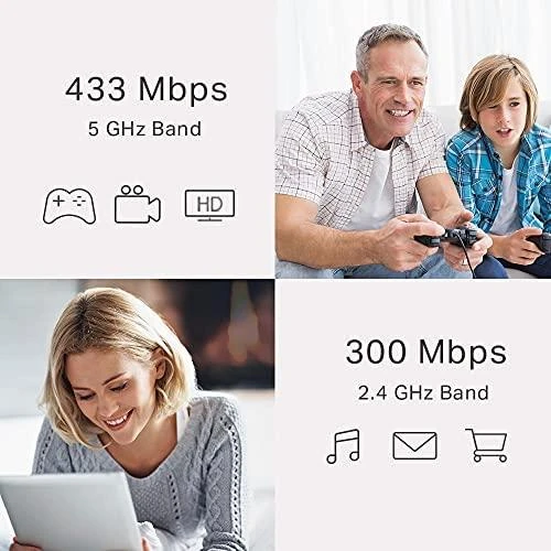 Maršrutizatorius TP-LINK | Dviejų juostų propeleris | Lankininkas C24 | 802.11ac | 300+433 Mbit/s | 10/100 Mbit/s | Ethernet LAN (RJ-45) jungle 4 | Tinklelio atramos Nr. | MU-MiMO Taip | Nėra mobiliojo plačiajuosčio ryšio | Antenos tipas 4xFiksuota
