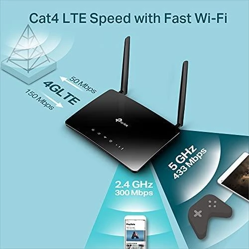 Maršrutizatorius TP-Link, 4G, 4xRJ45, juodas / ARCHERMR200