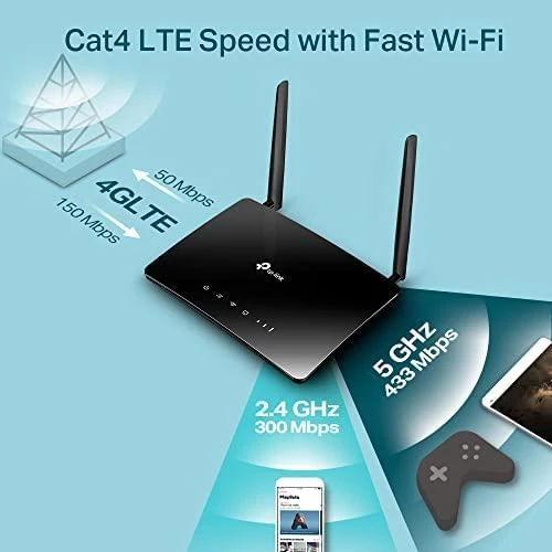 Maršrutizatorius TP-Link, 4G, 4xRJ45, juodas / ARCHERMR200
