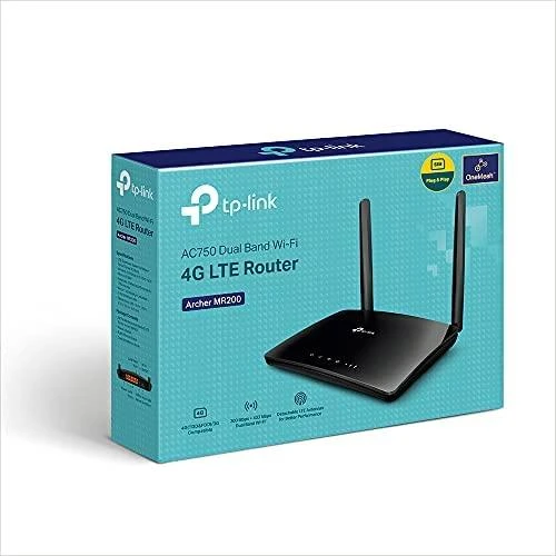 Maršrutizatorius TP-Link, 4G, 4xRJ45, juodas / ARCHERMR200