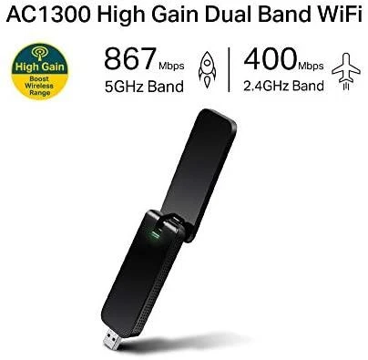 TP-Link Archer T4U Wi-Fi adapteris su atlenkiama antena