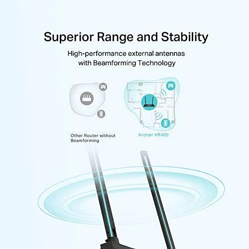 Belaidis Maršrutizatorius - TP-Link Archer AC1200 MU-MIMO VDSL/ADSL 4 LAN Prievadai Juodas