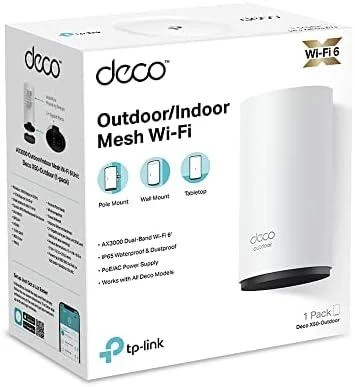 Maršrutizatorius TP-LINK | AX3000 lauko visų namų tinklelio „WiFi“ 6 įrenginių | „Deco X50-Outdoor“ | 802.11ax | 10/100/1000 Mbit/s | Ethernet LAN (RJ-45) jungtys 2 | Tinklo palaikymas: Taip | MU-MiMO: Taip | Ne, mobilusis plačiajuostis ryšys: