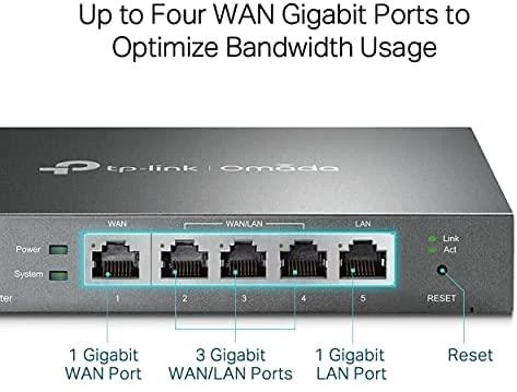 Šakotuvas TP-LINK | „SafeStream Multi-WAN VPN“ maršrutizatorius | TL-ER605 | 802.1q | 10/100/1000 Mbit/s | Ethernet LAN (RJ-45) jungtys 1 fiksuotas gigabito LAN prievadas | Tinklo ryšio palaikymas: Ne | MU-MiMO: Ne | Nėra mobiliojo plačiajuosčio ryšio