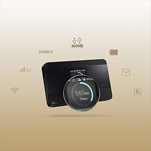 Modemas TP-LINK mobilusis 4G LTE WLAN Maršrutizatorius su integr.4G modemu, SIM kortelės lizdas, 1,4 colio TFT Ekranas, 2550 mAH Akku, Micro SD kortelės lizdas