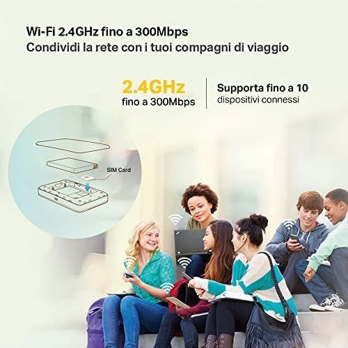 Modemas TP-LINK mobilusis 4G LTE WLAN Maršrutizatorius su integr.4G modemu, SIM kortelės lizdas, 1,4 colio TFT Ekranas, 2550 mAH Akku, Micro SD kortelės lizdas