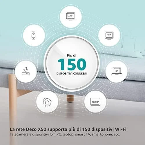 Belaidis maršrutizatorius P-Link Deco X50 Mesh WLAN Set (1 Pack), AX3000 Dual Band  & Repeater (Range iki 232 m², WPA3)/Mesh Suppor