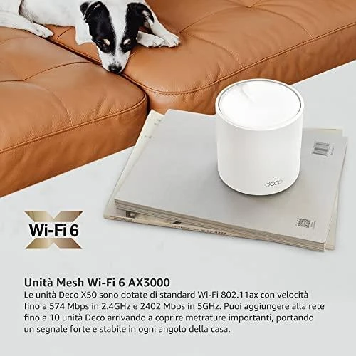 Belaidis maršrutizatorius P-Link Deco X50 Mesh WLAN Set (1 Pack), AX3000 Dual Band  & Repeater (Range iki 232 m², WPA3)/Mesh Suppor
