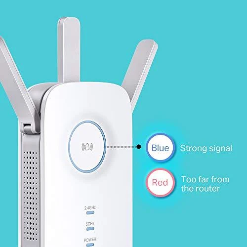 TP-LINK AC1750 dviejų juostų belaidis sieninis diapazono plėstuvas Qualcomm 1300Mbps esant 5GHz + 450Mbps esant 2,4Ghz 802.11ac/a/b/g/n