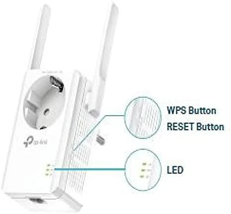 TP-LINK 300Mbps belaidis N sieninis diapazono ilgintuvas su pralaidumu „Atheros 2T2R 2.4GHz 802.11n/g/b“ įjungimu/išjungimu ir diapazono ilgintuvu