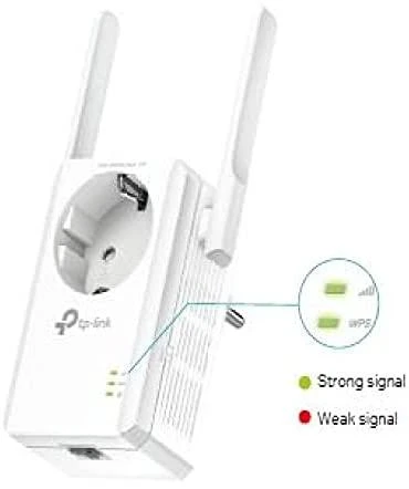 TP-LINK 300Mbps belaidis N sieninis diapazono ilgintuvas su pralaidumu „Atheros 2T2R 2.4GHz 802.11n/g/b“ įjungimu/išjungimu ir diapazono ilgintuvu