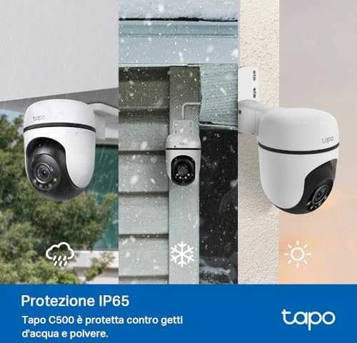 TP-LINK | Pakreipiama/sukama dirbtinio intelekto namų apsaugos „Wi-Fi“ kamera | Tapo C500 | Kupolinė | 2 MP | H.264 | „Micro SD“ kortelė, iki 512 GB