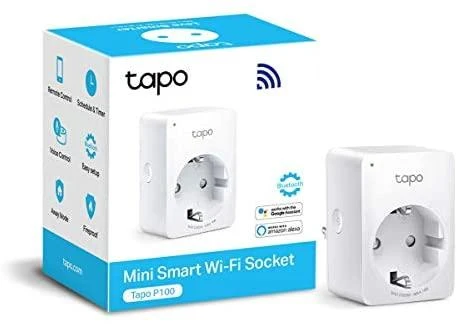 TP-LINK Tapo P100 (1 vnt. pakuotė) mini išmanusis „Wi-Fi“ lizdas, palaikomas „Alexa“ ir „Google Assistant“, 10A