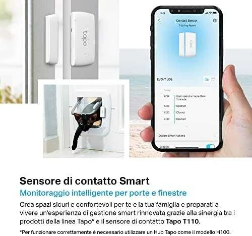 TP-LINK | Tapo išmanusis kontaktinis jutiklis | Tapo T110 | 868/922MHz