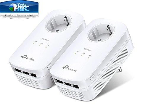 TP-Link AV1300 3 prievadų "Gigabit Passthrough Powerline" elektros tinklo adapterio pradinis rinkinys (TL-PA8030P KIT)