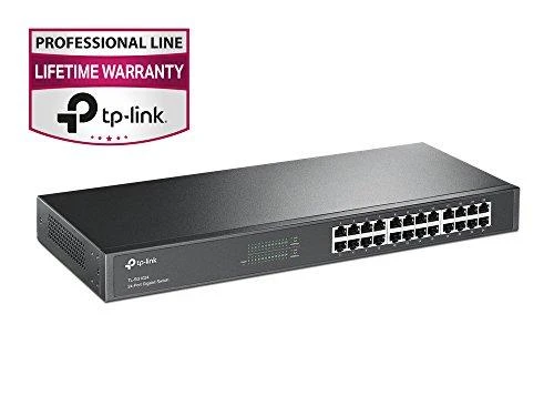 Šakotuvas TP-LINK 24 prievadų gigabito komutatorius, montuojamas į 19 colių stelažą