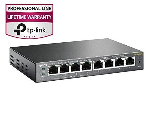 TP-Link 8 prievadų "Gigabit Easy Smart" komutatorius su 4 prievadų PoE (TL-SG108PE)