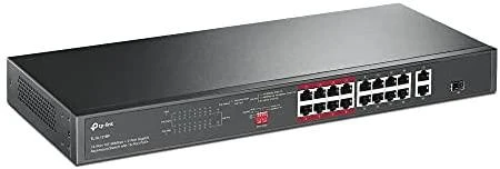 Šakotuvas TP-LINK jungiklis TL-SL1218P Nevaldomas, montuojamas ant stovo, 10/100 Mbps (RJ-45) jungtys kiekis 16, PoE+ jungtys kiekis 16