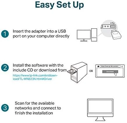 TP-LINK N300 WLAN Mini-USB adapteris, 2,4 GHz, 802.11b/g/n, QSS mygtukas, Autorun įrankis, palaiko Windows XP/Vista/7/8 ir MacOS
