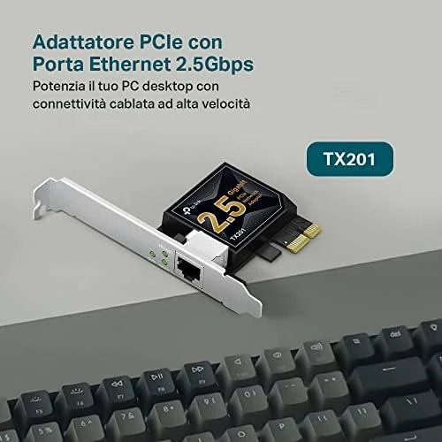 TINKLO KORTELĖ ETHERNET PCIE TL-TX201 2.5 Gigabit Ethernet TP-LINK