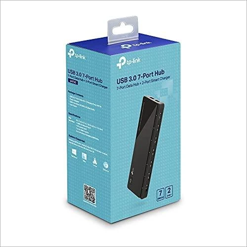 TP-LINK 7 jungtys USB 3.0 Hub su 2 maitinimo įkrovikliais jungtys 2.4A Max Desktop ir 12V/4A maitinimo adapteris