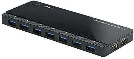 TP-LINK 7 jungtys USB 3.0 Hub su 2 maitinimo įkrovikliais jungtys 2.4A Max Desktop ir 12V/4A maitinimo adapteris