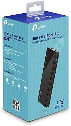 TP-LINK 7 jungtys USB 3.0 Hub su 2 maitinimo įkrovikliais jungtys 2.4A Max Desktop ir 12V/4A maitinimo adapteris