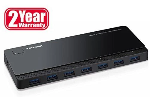 TP-LINK 7 jungtys USB 3.0 Hub su 2 maitinimo įkrovikliais jungtys 2.4A Max Desktop ir 12V/4A maitinimo adapteris