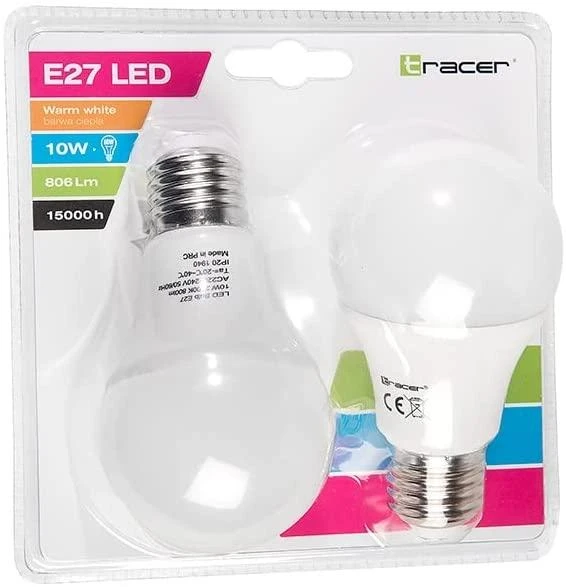 TRACER E27 10W/60W šilta baltas dviguba led lemputė