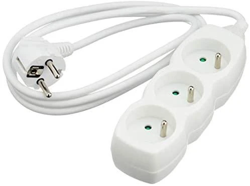TRACER TRALIS44613 Prailginimo laidas TRACER PowerCord 1,5m 3 lizdai baltas