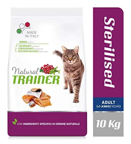 Natural Trainer Cat adult Sterilised lašiša su lašiša 10kg